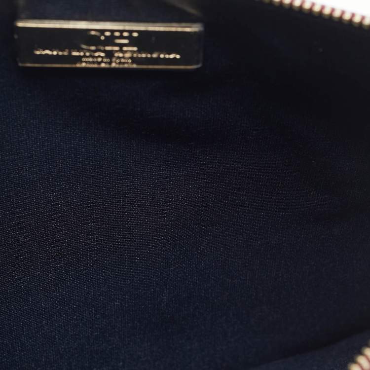 Pre Owned CH Carolina Herrera Continental Brown/Burgundy Monogram Canvas and Leather Pouch