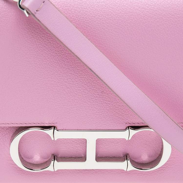 Pre Owned CH Carolina Herrera Pink Leather Initial Insignia Shoulder Bag
