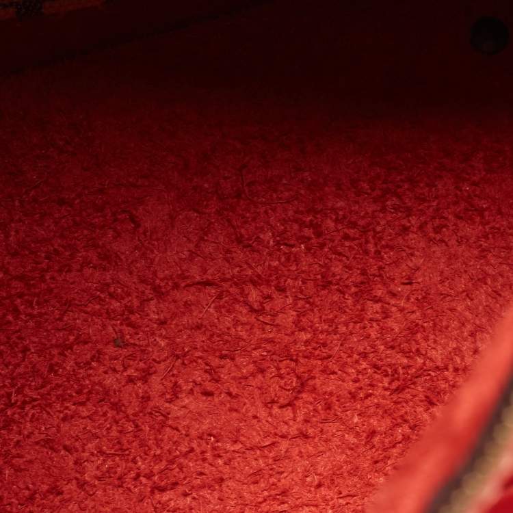 Pre Owned CH Carolina Herrera Red Monogram Leather Andy Boston Bag