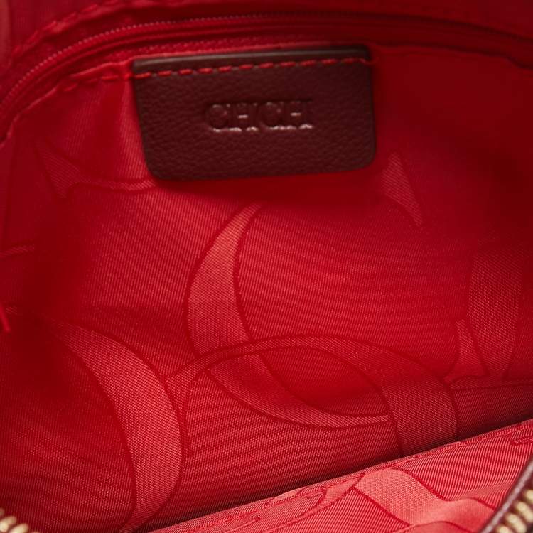 Pre Owned CH Carolina Herrera Brown/Yellow Monogram Coated Canvas Wristlet Clutch