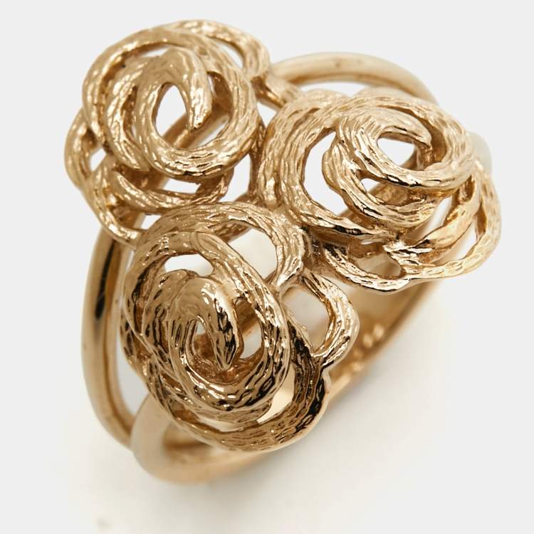 Pre Owned Dior Rose Gold Tone Ring Size 52