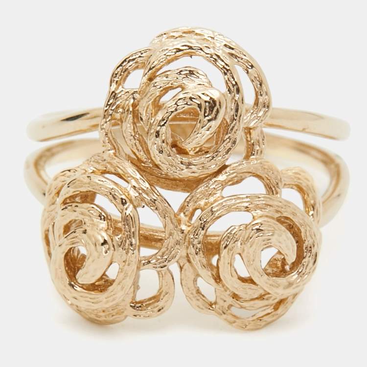 Pre Owned Dior Rose Gold Tone Ring Size 52