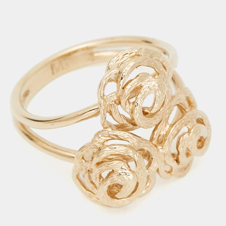 Pre Owned Dior Rose Gold Tone Ring Size 52