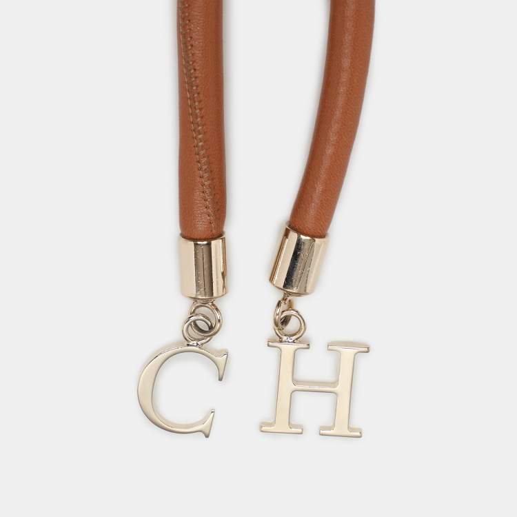 Pre Owned Carolina Herrera Brown Leather Rope Belt