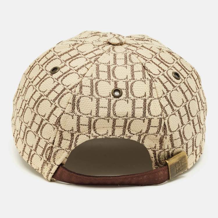 Pre Owned CH Carolina Herrera Beige Monogram Canvas Baseball Cap M