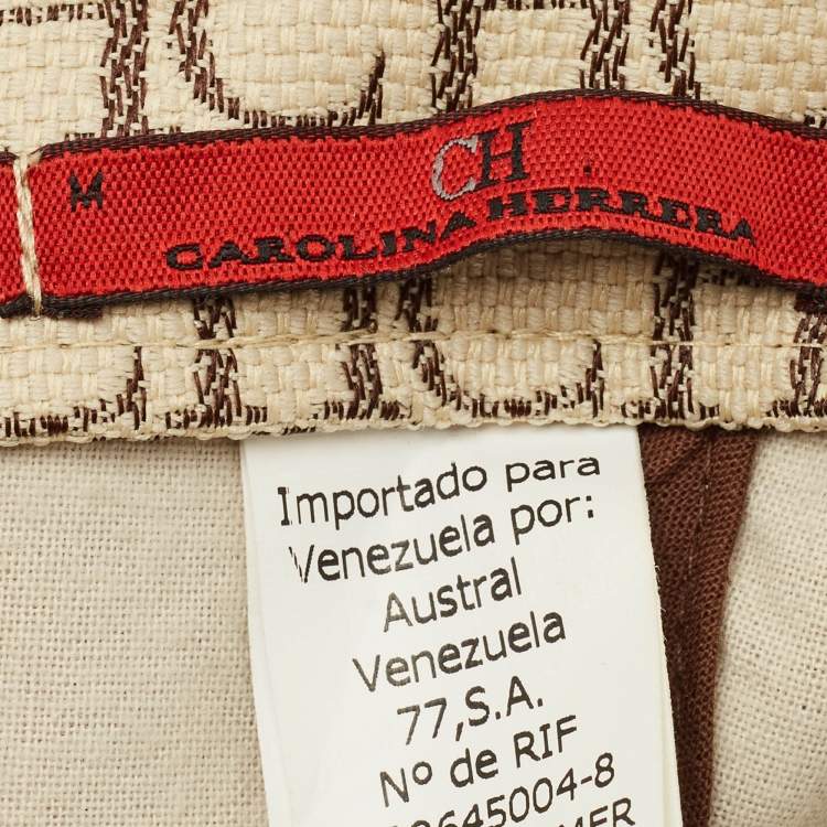 Pre Owned CH Carolina Herrera Beige Monogram Canvas Baseball Cap M
