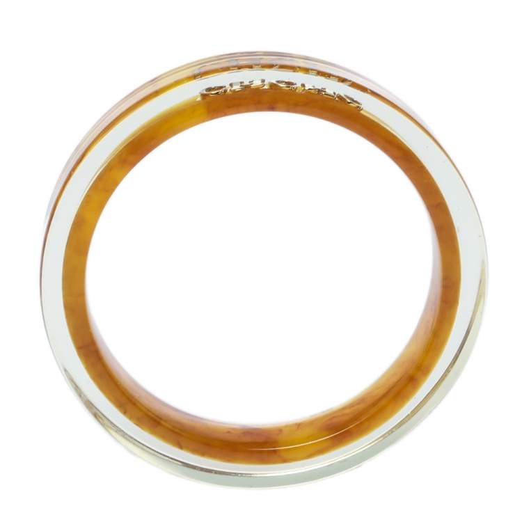 Pre Owned CH Carolina Herrera Orange Resin Bangle Bracelet
