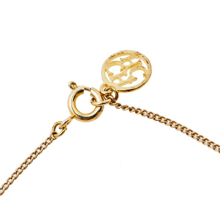 Pre Owned Carolina Herrera ABCH Crystal Letter M Pendant Necklace