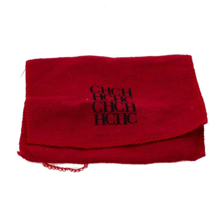 Pre Owned Carolina Herrera Gold Tone Multi Strand Black Beaded Toggle Bracelet