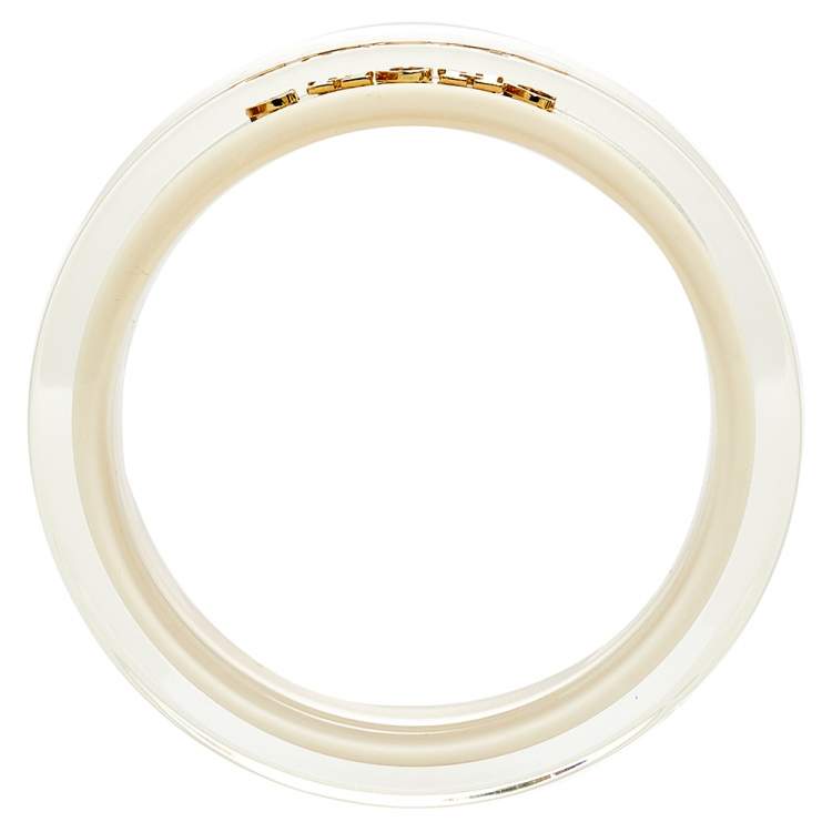 Pre Owned CH Carolina Herrera White Resin Bangle Bracelet
