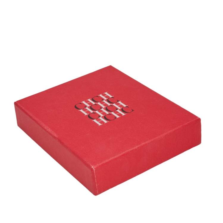 Pre Owned CH Carolina Herrera Red Leather Ribbon Bracelet