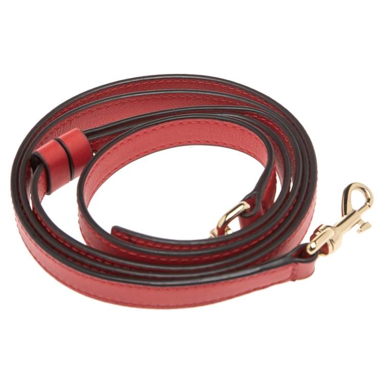 Pre Owned حمالة حقيبة كارولينا هيريرا جلد أحمر قابلة للضبط 