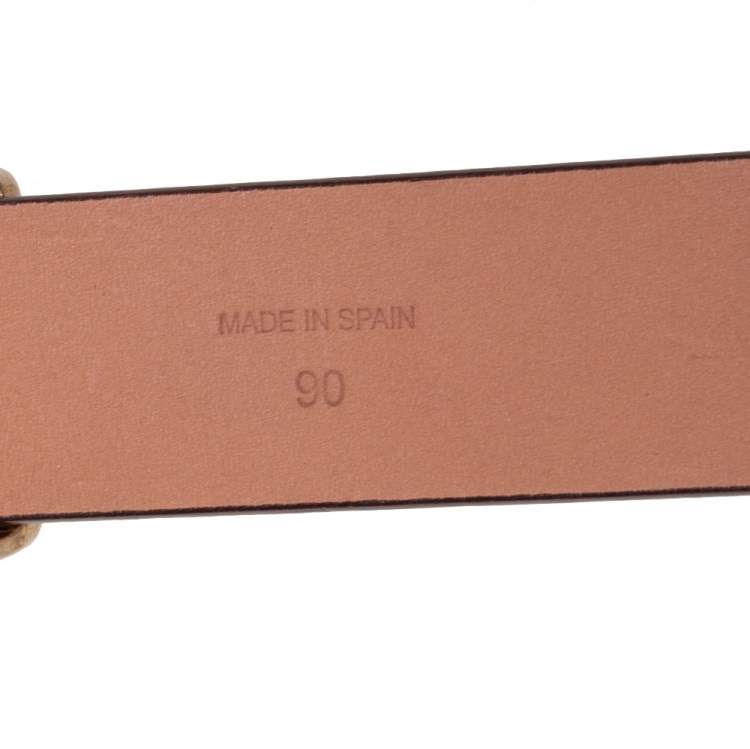 مملوكة مسبقًا CH Carolina Herrera Red Leather Logo Plague Belt 90CM