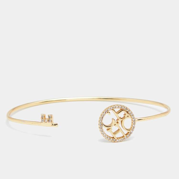 CH Carolina Herrera Gold Tone Crystal Logo Keys Bracelet CH Carolina ...