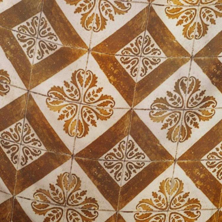 Pre Owned CH Carolina Herrera Brown Printed Silk Scarf