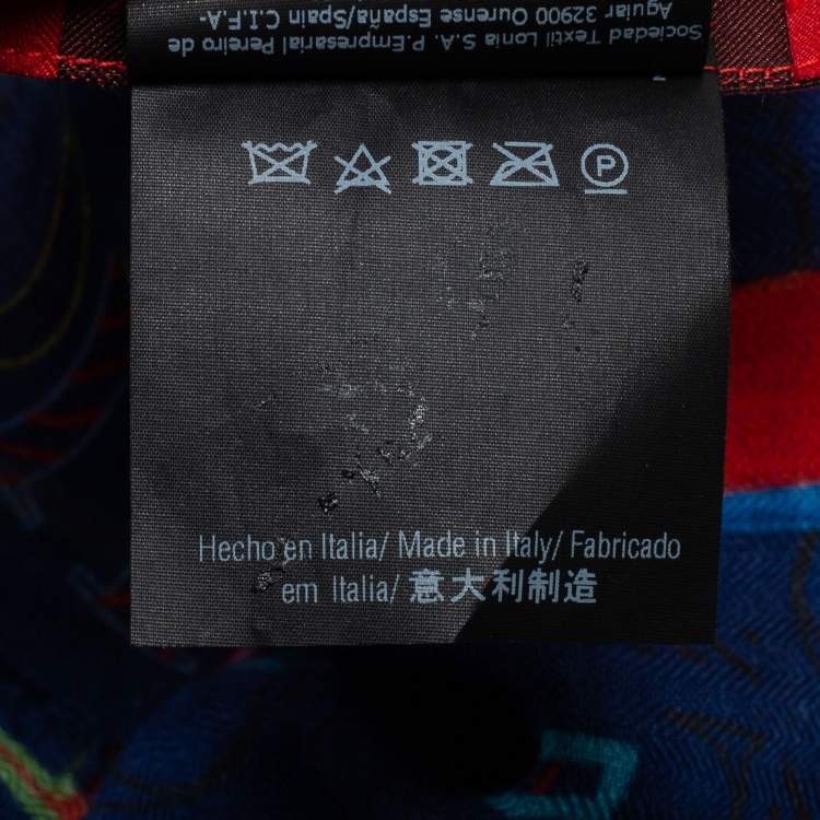 Pre Owned CH Carolina Herrera Multicolor Logo Print Modal and Cashmere Scarf