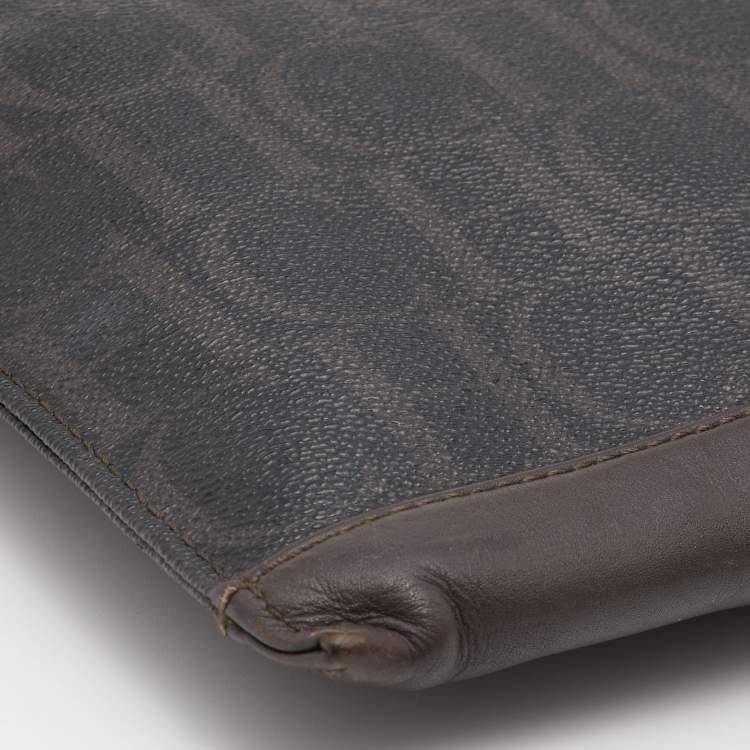 Pre Owned CH Carolina Herrera Brown Monogram Coated Canvas Document Holder