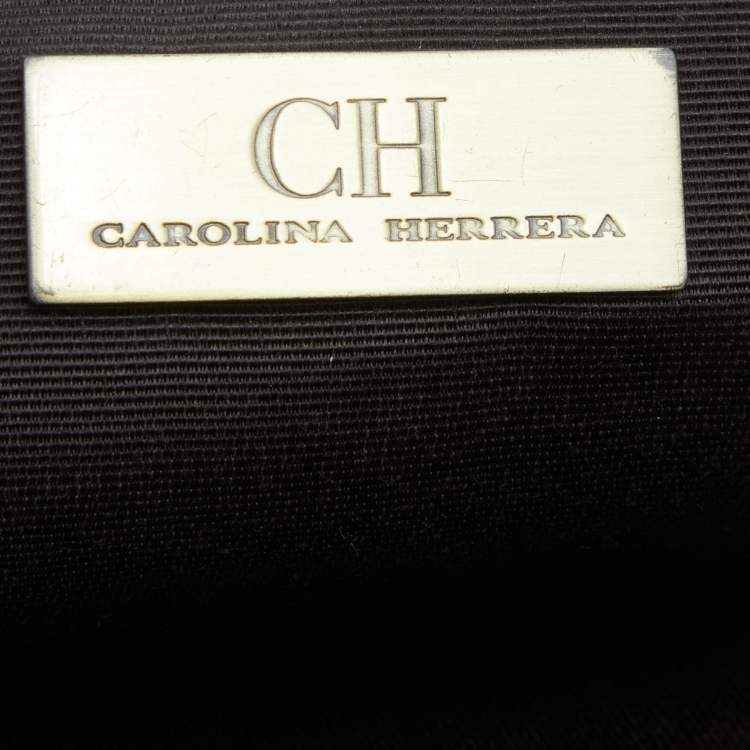 Pre Owned CH Carolina Herrera Brown Monogram Coated Canvas Document Holder