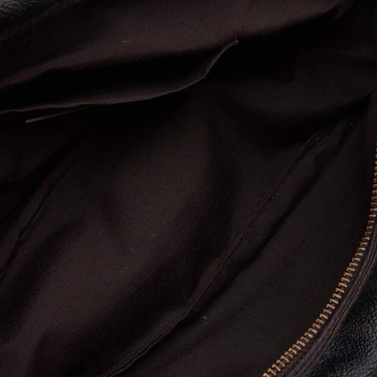 Pre Owned CH Carolina Herrera Black/Brown Monogram Coated Canvas Cosmetic Pouch