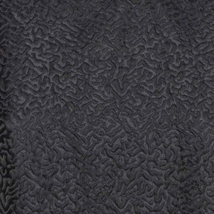 Pre Owned CH Carolina Herrera Black Embossed Jacquard Peplum Top S