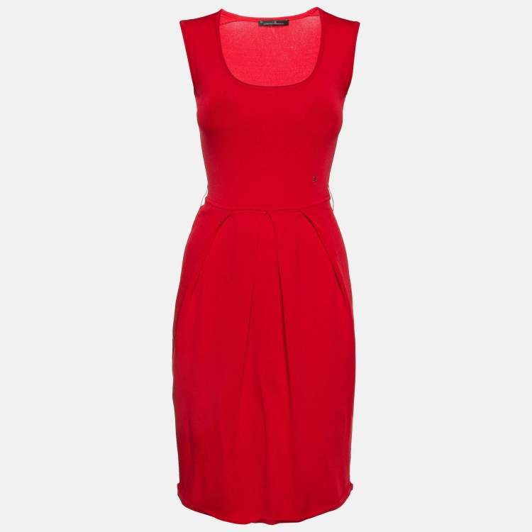 Pre Owned CH Carolina Herrera Red Jersey Sleeveless Mini Dress XS