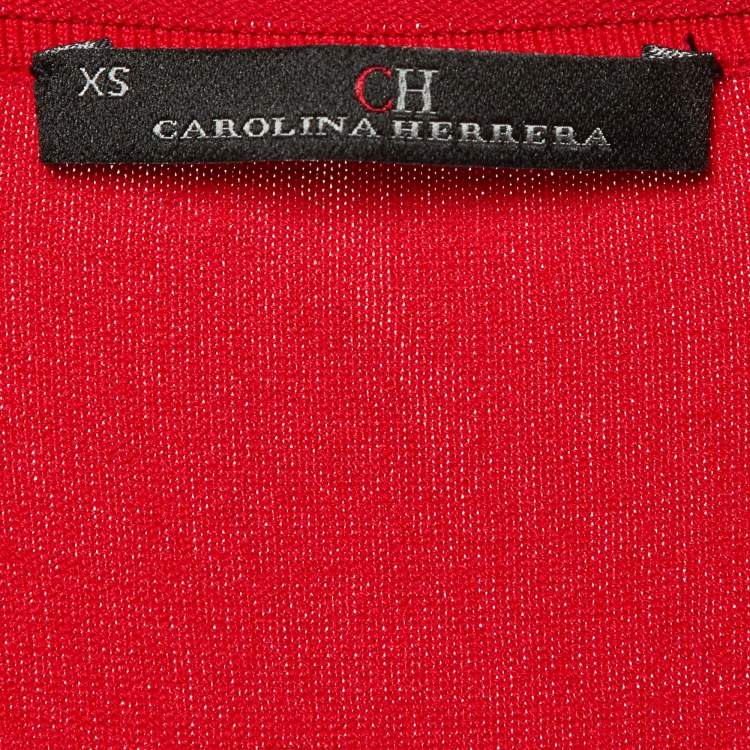 Pre Owned CH Carolina Herrera Red Jersey Sleeveless Mini Dress XS
