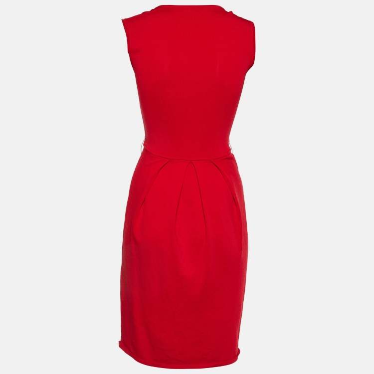 Pre Owned CH Carolina Herrera Red Jersey Sleeveless Mini Dress XS