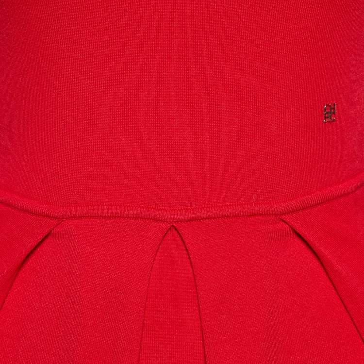 Pre Owned CH Carolina Herrera Red Jersey Sleeveless Mini Dress XS