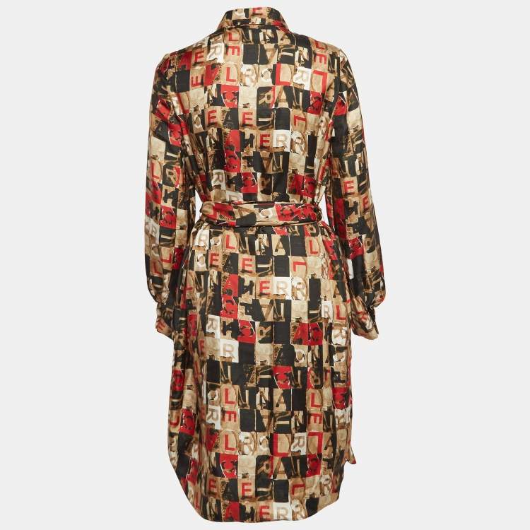 Pre Owned CH Carolina Herrera Multicolor Silk Shirt Dress M
