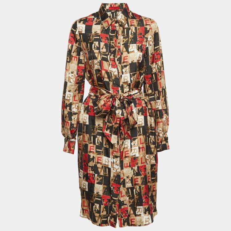 Pre Owned CH Carolina Herrera Multicolor Silk Shirt Dress M