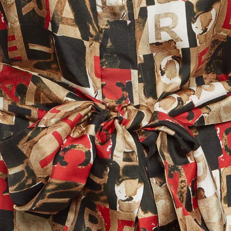 Pre Owned CH Carolina Herrera Multicolor Silk Shirt Dress M