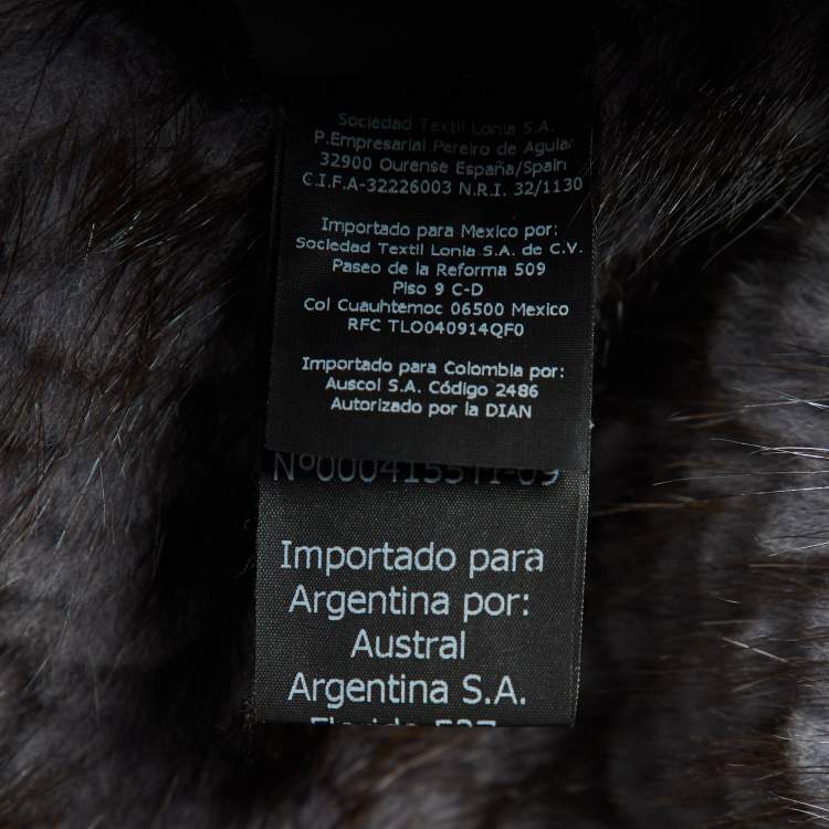 Pre Owned CH Carolina Herrera Grey Mink Fur Coat S