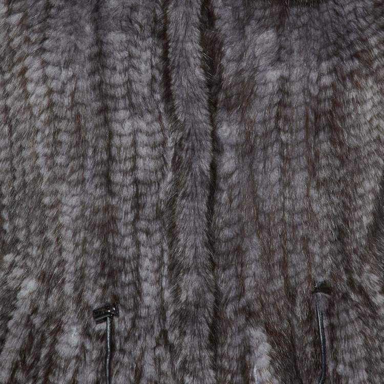 Pre Owned CH Carolina Herrera Grey Mink Fur Coat S