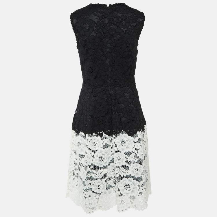 مملوكة مسبقًا CH Carolina Herrera Black/White Lace Sleeveless Dress M