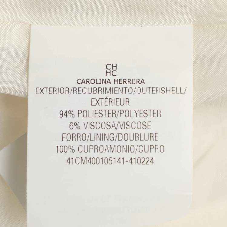 Pre Owned CH Carolina Herrera White Tweed Double Breasted Blazer M