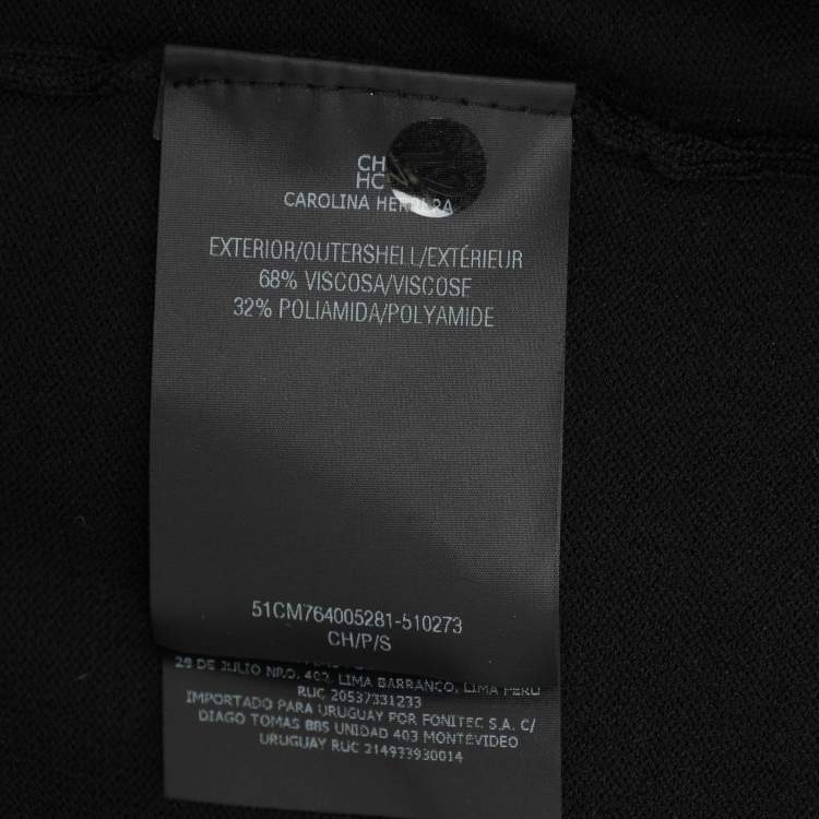 Pre Owned CH Carolina Herrera Black Knitted Fabric Blazer S