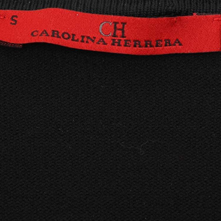 Pre Owned CH Carolina Herrera Black Knitted Fabric Blazer S