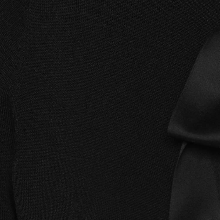 Pre Owned CH Carolina Herrera Black Knitted Fabric Blazer S