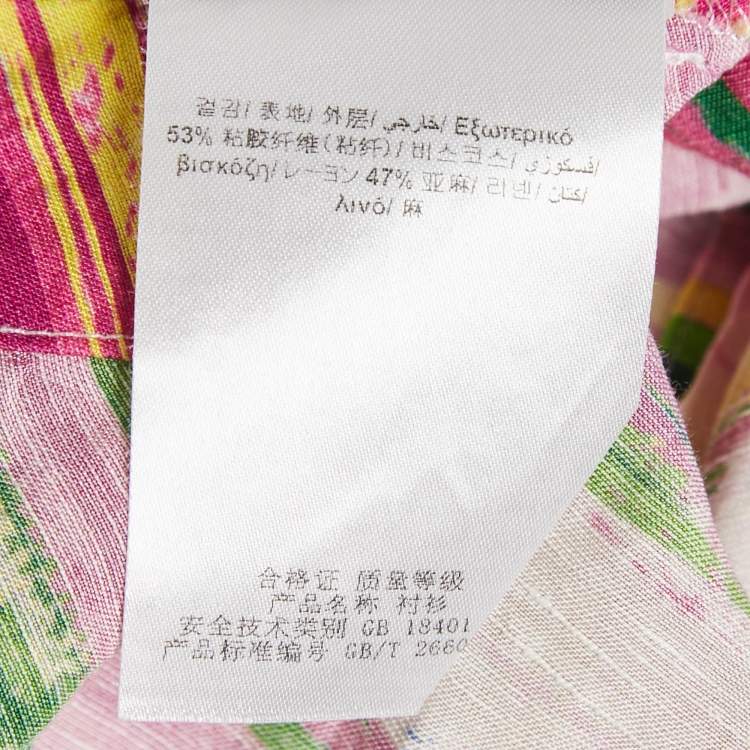 مملوكة مسبقًا CH Carolina Herrera Multicolor Stripe Print Linen Blend Tunic L