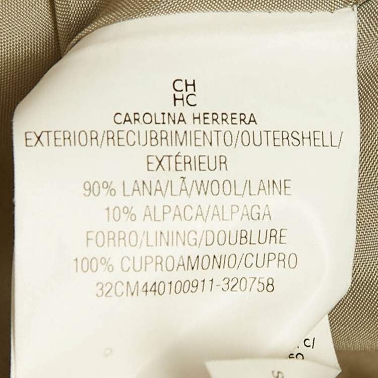 Pre Owned CH Carolina Herrera Beige Wool Coat S