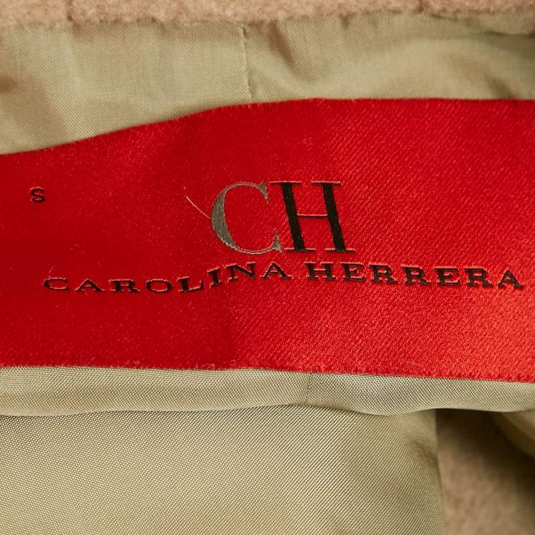 Pre Owned CH Carolina Herrera Beige Wool Coat S