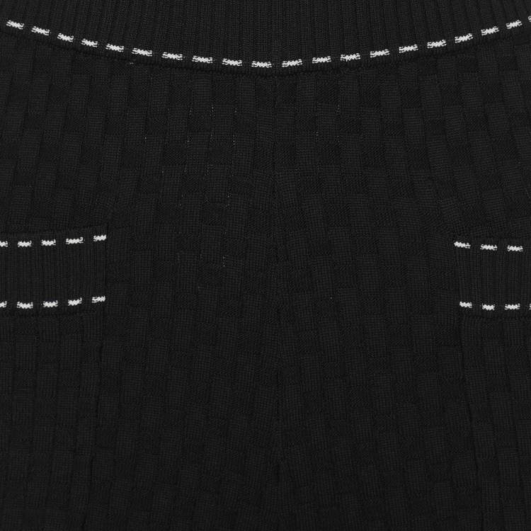 Pre Owned CH Carolina Herrera Black Knit Wide Leg Pant S