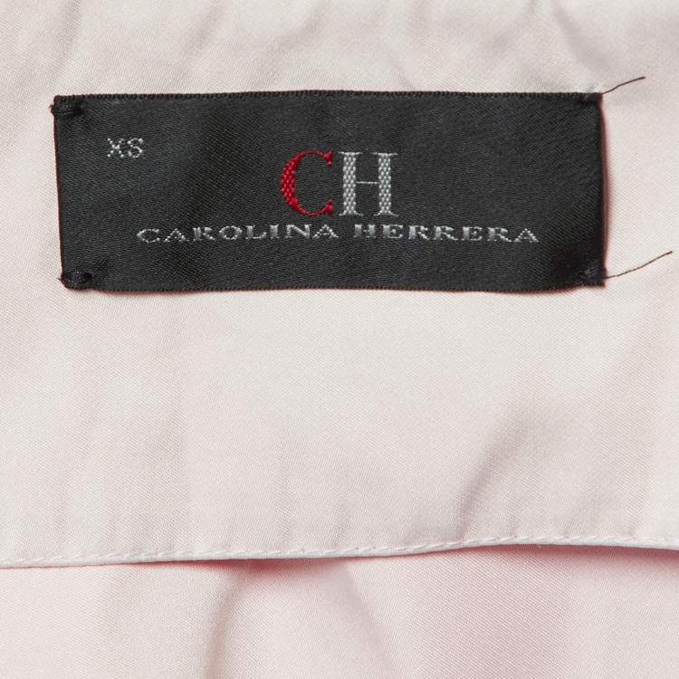 Pre Owned CH Carolina Herrera Pink Crepe Belted Open Front Long Jacket XS