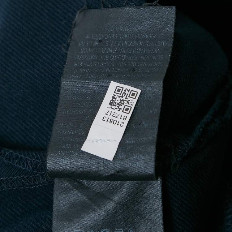 Pre Owned CH Carolina Herrera Navy Blue Gabardine Cotton Pants S