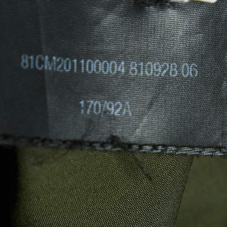 Pre Owned CH Carolina Herrera Olive Green Cotton Drawstring Asymmetric Tunic M