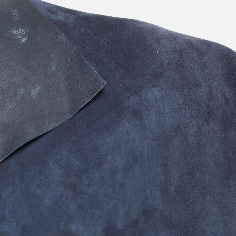 Pre Owned CH Carolina Herrera Navy Blue Suede Loose Fit Vest XS