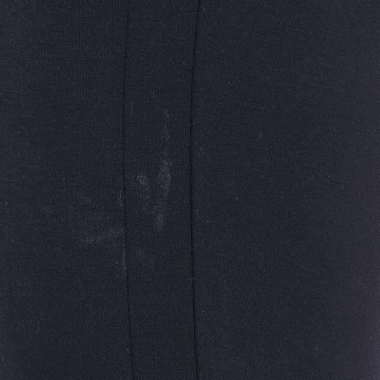 Pre Owned CH Carolina Herrera Navy Blue Knit Pants XS