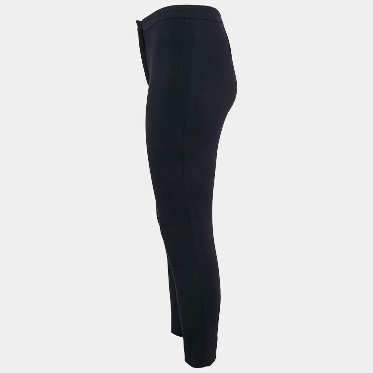 Pre Owned CH Carolina Herrera Navy Blue Knit Pants XS