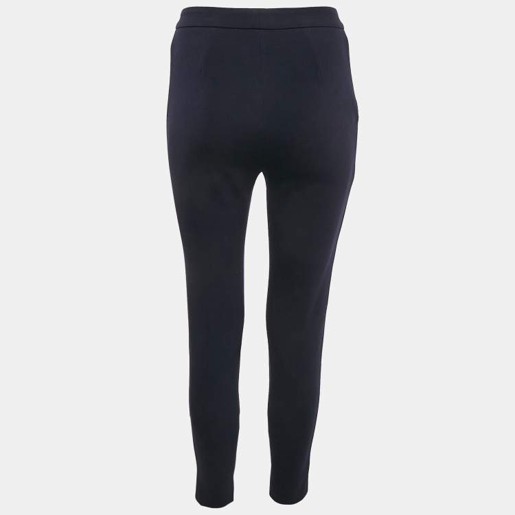 Pre Owned CH Carolina Herrera Navy Blue Knit Pants XS
