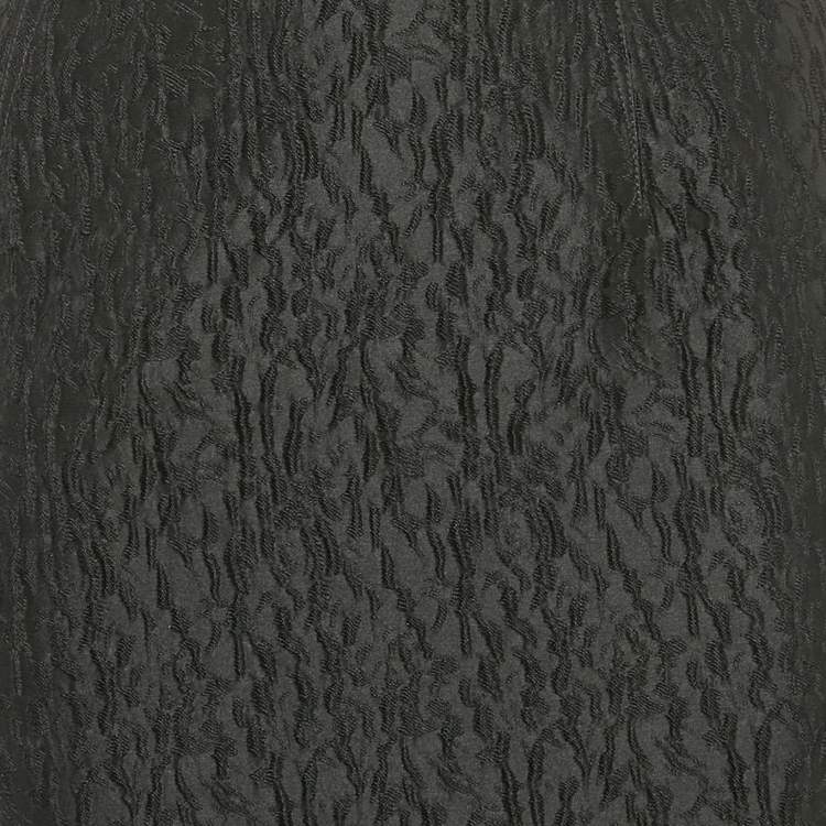 Pre Owned CH Carolina Herrera Black Textured Jacquard Pencil Skirt XS
